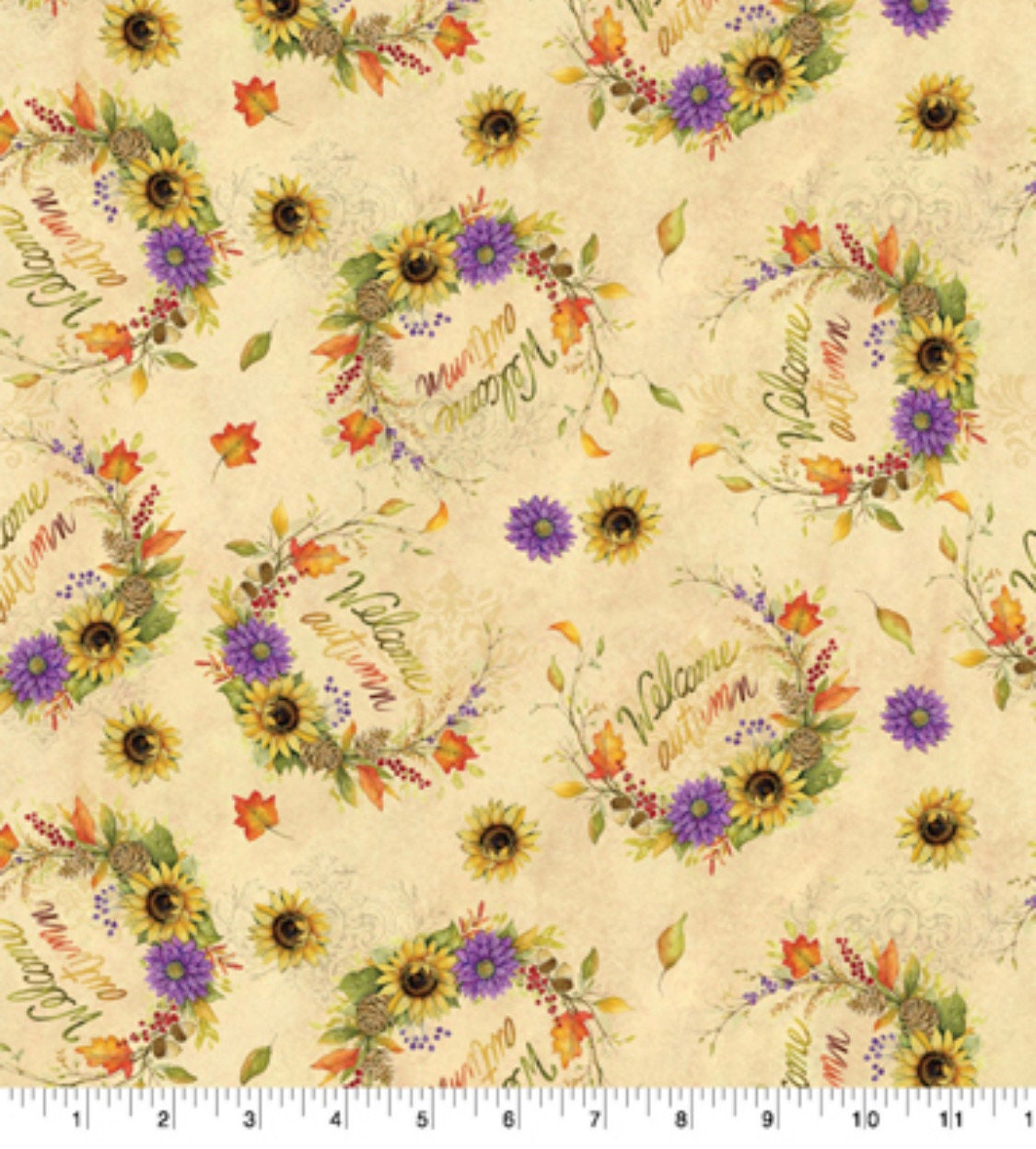 Susan Winget Welcome Autumn Cotton Fabric -100% Cotton -
