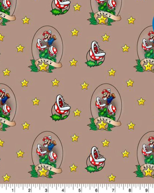 Super Mario Toss Fabric - 100% Cotton Fabric - Continuous cuts -Mario - Luigi - Princess Licensed Fabric