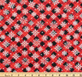 Plaid Snowflakes Christmas Cotton Fabric- Snowflakes - Christmas