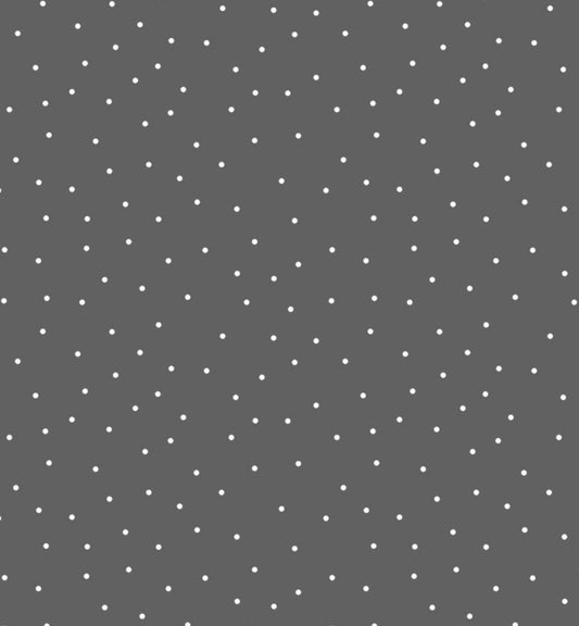 Kimberbell Basics - tiny dots - white dots on gray 100% Cotton - MAS8210-KW -  Blender