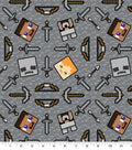 Minecraft Toile Gray Cotton fabric 100% Cotton - Licensed Fabric