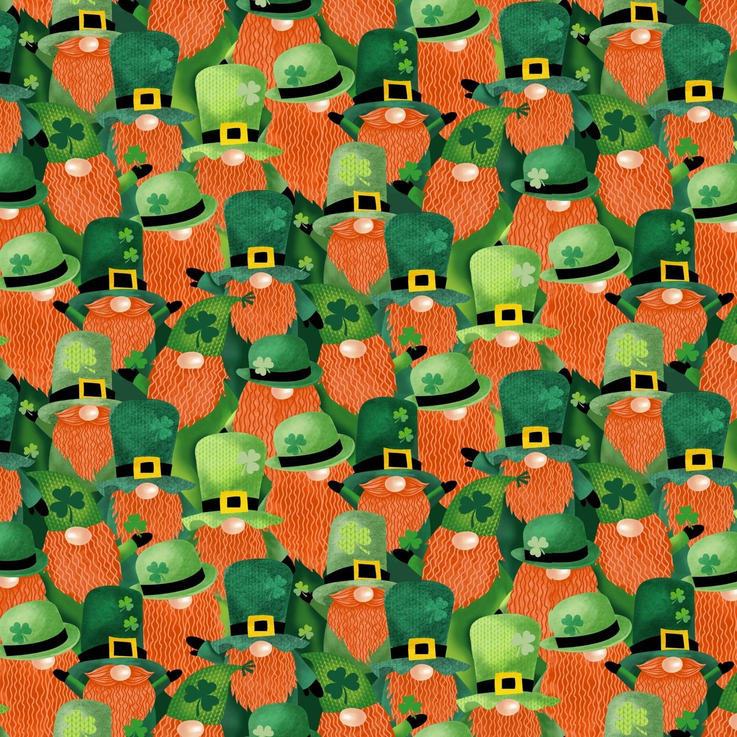 Packed St. Patricks Day Gnomes - Gnome cotton fabric- St Patrick’s day- Timeless Treasures - GAIL-C8332 - Continuous Cuts