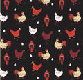 Good Cluck Black Fabric - 100% Cotton - continuous cuts- CAM21220301-02