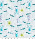 Monsters Inc. Words Toss cotton fabric- 100% Cotton -Licensed Fabric