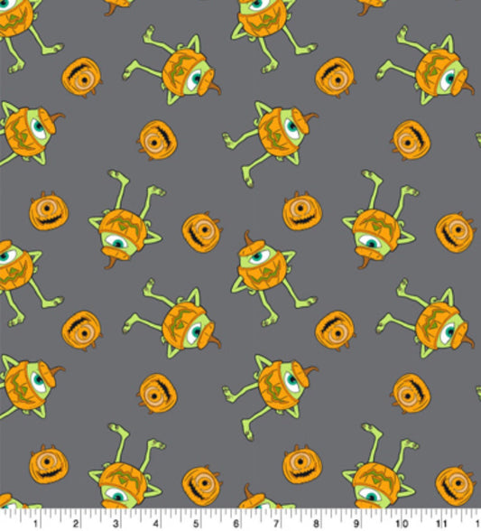 Monsters Inc. Halloween Jackolantern  cotton fabric - 100% Cotton - Licensed Fabric
