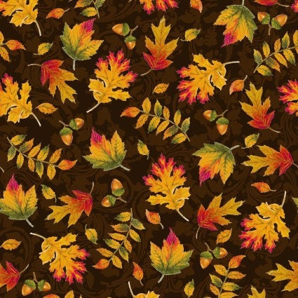 Fall Leaves Cotton Fabric 100% Cotton - Autumn - Fall - FLOFLAG-D85-D Freckle + Lollie Autumn Glory