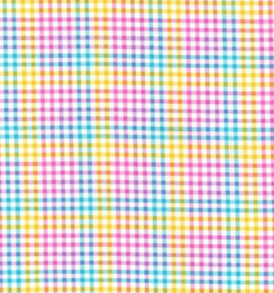 Easter cotton Gingham Check - Hoppy Easter fabric- 100% Cotton- Continuous Cuts