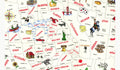 End of Bolt - States Cotton fabric - Cream Cotton Fabric 100% Cotton - Fabric - continuous cuts Planes, Trains, Trucks
