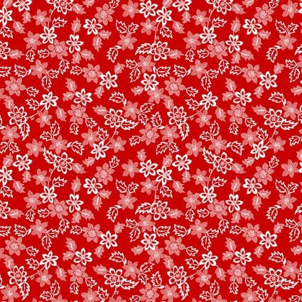 Red Rhapsody Dotted Blossoms - 100% Cotton -Continuous cuts KAS14077-10