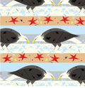 Coastal Eagle - Charley Harper Coastal Poplin Cotton Fabric - 100% Cotton - Fabric Material BIFCH-202