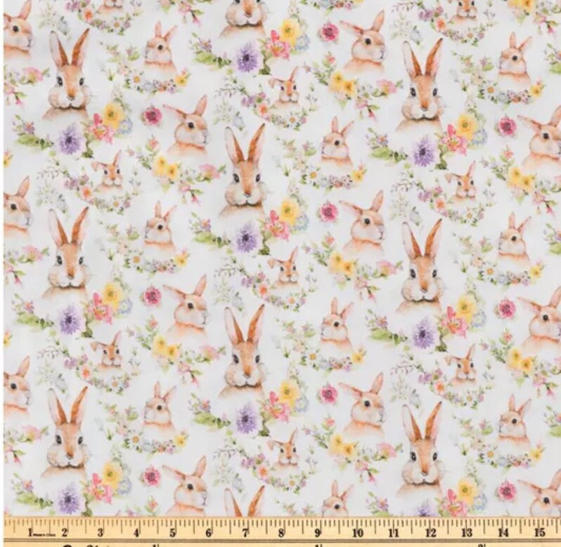 Easter Bunny Wreaths 100% Cotton- Continuous Cuts