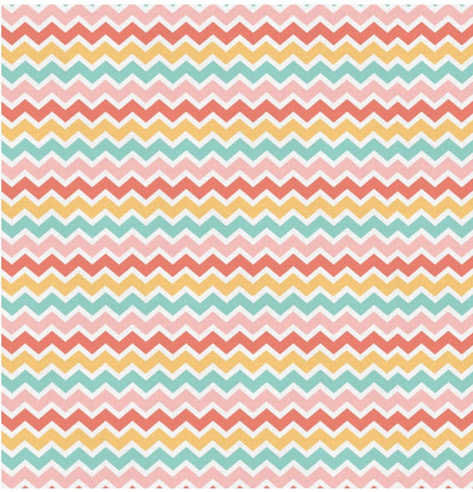 Easter Bunny Hop Chevron cotton Fabric- Hoppy Easter fabric 100% Cotton Continuous Cuts- Bunny Hop Paintbrush Studio Fabrics