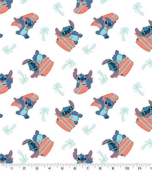 LILO and Stitch Surf Board Disney  Cotton fabric- 100% Cotton - continuous cuts! Licensed Fabric