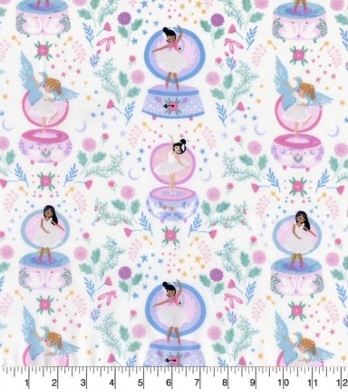 Ballerina Music Box Cotton Fabric - by the 1/2 yard - fat quarters -