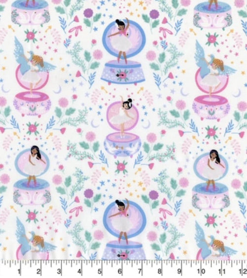 Ballerina Music Box Cotton Fabric