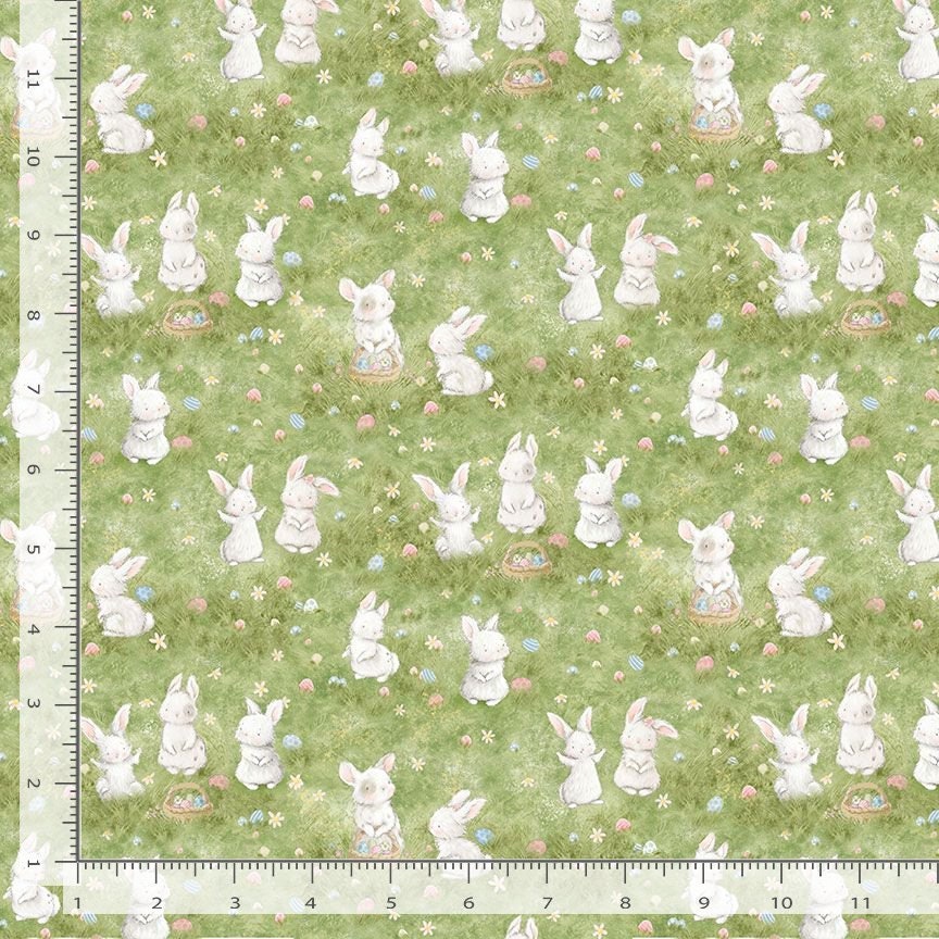 Timeless Treasures Egg Hunt cotton fabric- 100% Cotton- by the 1/2 yard continuous cuts