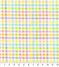 Glitter Yellow Plaid Easter cotton - 100% Cotton- Continuous Cuts