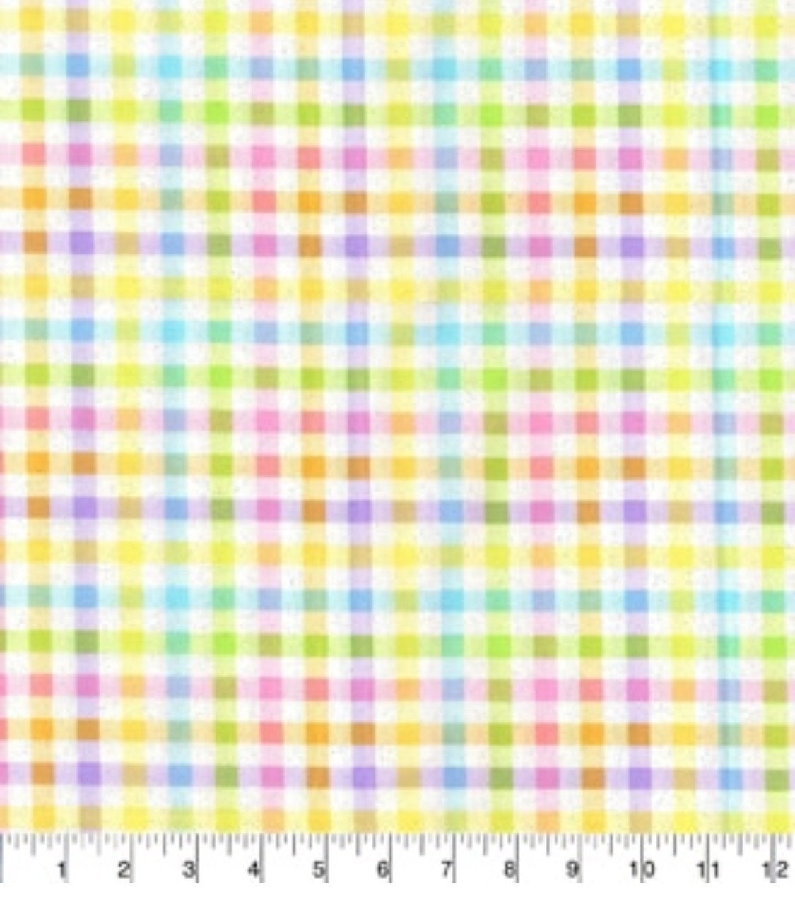 Glitter Yellow Plaid Easter cotton -  100% Cotton- Continuous Cuts