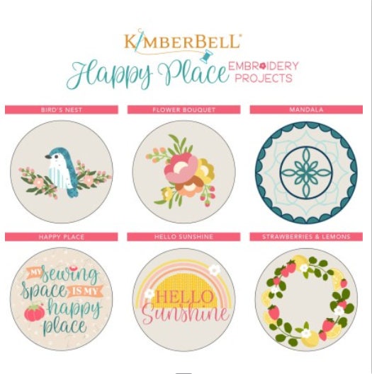 KID5134 Happy Place Embroidery Projects for Machine Embroidery CD Disc CD Designers: Kim Christopherson, KimberBell