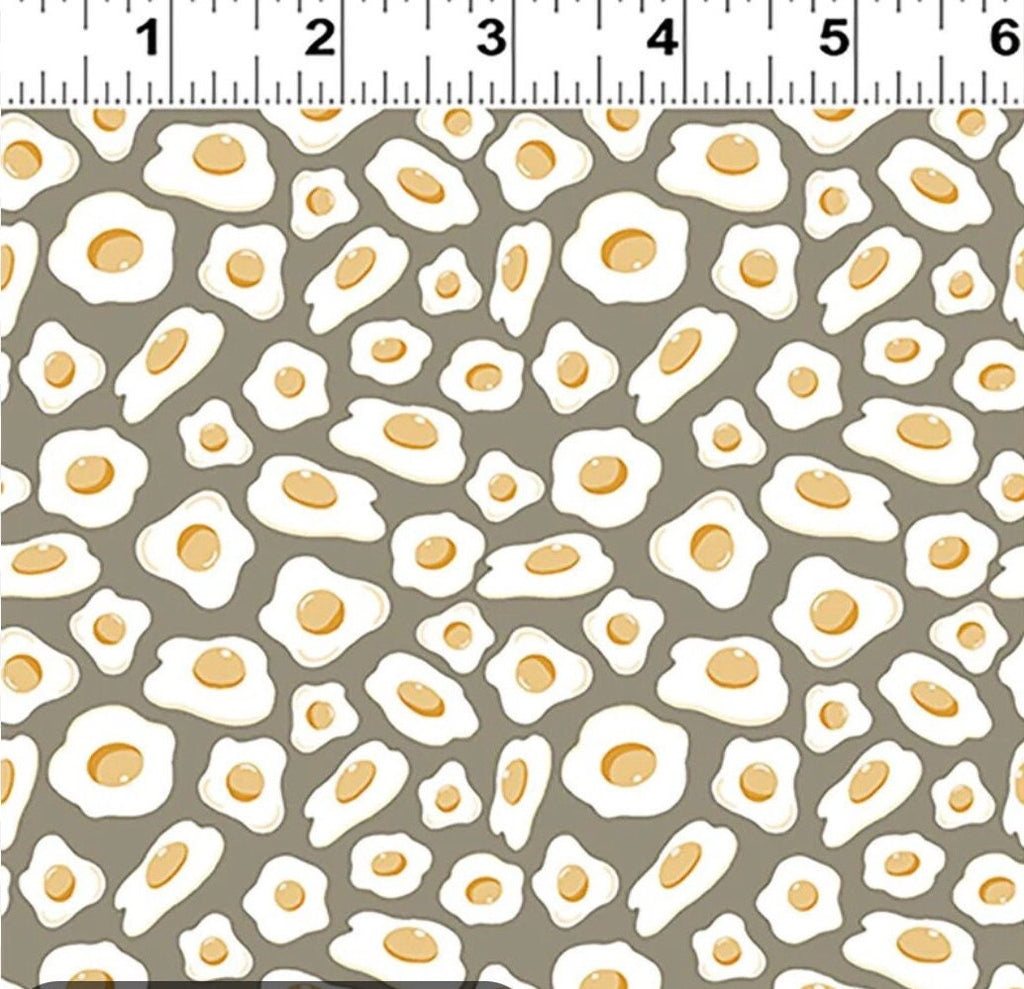 Cluck Cluck Bloom Taupe Cotton fabric- continuous cuts