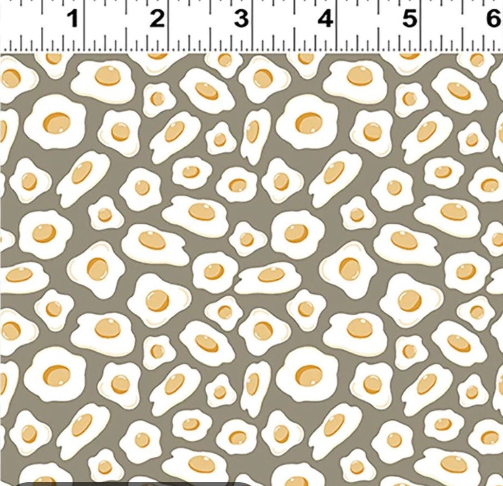 Cluck Cluck Bloom Taupe Cotton fabric-  continuous cuts