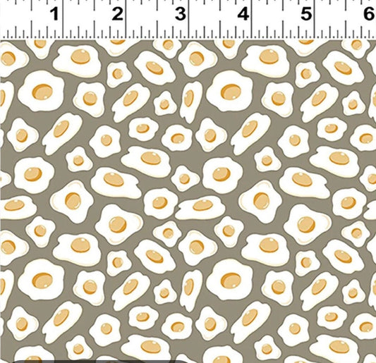 Cluck Cluck Bloom Taupe Cotton fabric- continuous cuts