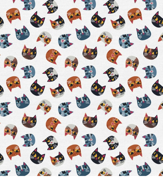 Cats Meow Cotton Fabric by the 1/2 yard- Fat Quarters - 100% Cotton - Fabric - continuous cuts Paintbrush Studio Fabrics