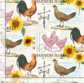 Poultry Farmers Market Cotton Fabric - 100% Cotton -TT-Farm CD2742 Cream -