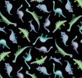 TT-Dino CD2427 Black - Tossed Dinosaurs Cotton Fabric -Roar Cotton Fabric- Cute- roar- continuous cuts