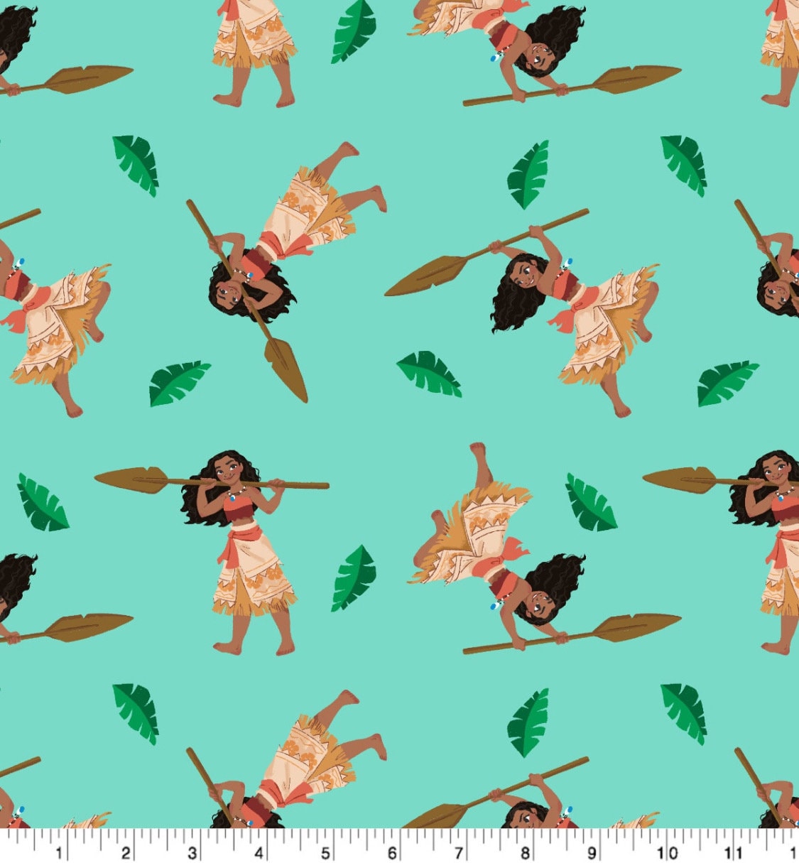 Disney Princess Moana Tropical Islands cotton fabric 100% Cotton - continuous cuts- Licensed Fabric