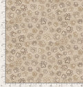 Natural Paw Prints Cotton fabric 100% Cotton - Continuous Cuts TT-Dog C8556 Natural - Burned Dog Paw Prints