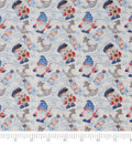 Nautical Gnomes Cotton Fabric - Continuous cuts - 100% Cotton -