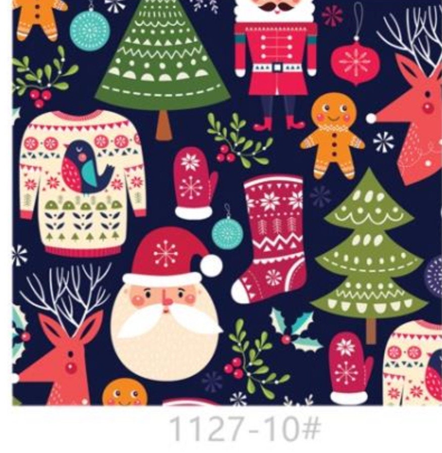Christmas Cotton Fabric - Fat Quarters, by the yard- 100% Cotton-by the 1/2 yard