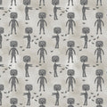 PS-Tricks & Treats 120-24268 Grey - Mummy Walk Cotton Fabric-100% Cotton - Paintbrush studios