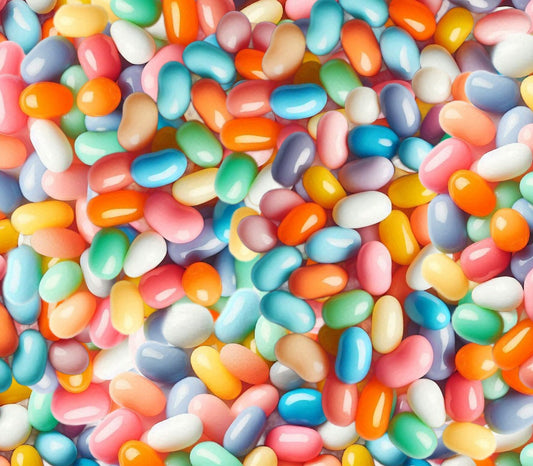 Pastel Jelly bean Delight Print fabric-  100% Cotton Continuous Cuts