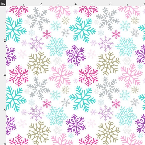 Colorful Snowflakes Christmas Cotton Fabric- Snowflakes -Continuous Cuts
