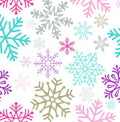 Colorful Snowflakes Christmas Cotton Fabric- Snowflakes -Continuous Cuts