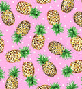 Pineapple Party fabric -100% Cotton - Food - Continuous Cuts