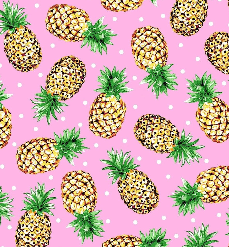 Pineapple Party fabric -100% Cotton - Food - Continuous Cuts