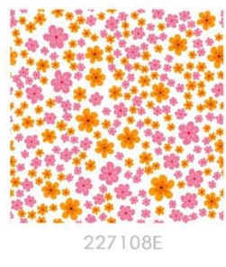 Pink and Orange Floral Cotton Fabric - Floral Blender