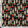 Nutcrackers on Black 100% Cotton fabric- Continuous Cuts - Fast shipping TT-Holiday CD2887 Black - Nutcrackers Christmas Memories