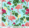 Tropical Flamingo Cotton Fabric- Fat Quarter - 100% Cotton - TT-Rosie CD2118 Aqua - Flamingos & Tropical Florals Timeless Treasures