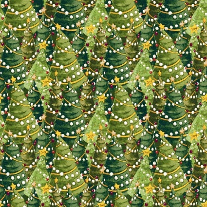 Christmas Trees 100% Cotton Fabric continuous cuts - CLTY4121-21 Continuous Cuts - Fast Shipping -