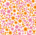 Pink and Orange Floral Cotton Fabric - Floral Blender