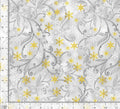 Metallic Accent Vines Christmas Cotton fabric - 100% Cotton -TT-Holiday CM2577 Dove - Leafy Vines & Snowflakes