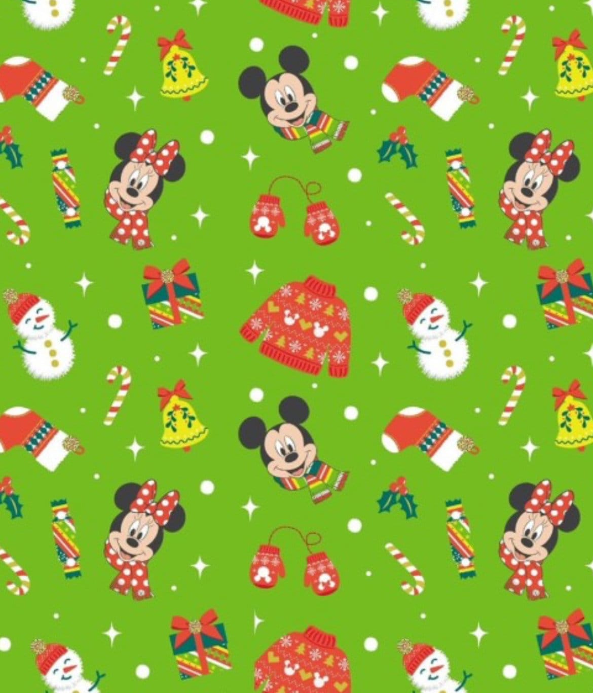 Mickey and Minnie Mouse Christmas character Disney and Friends  fabric- 100% Cotton -SPR77335-A620210 Licensed Fabric