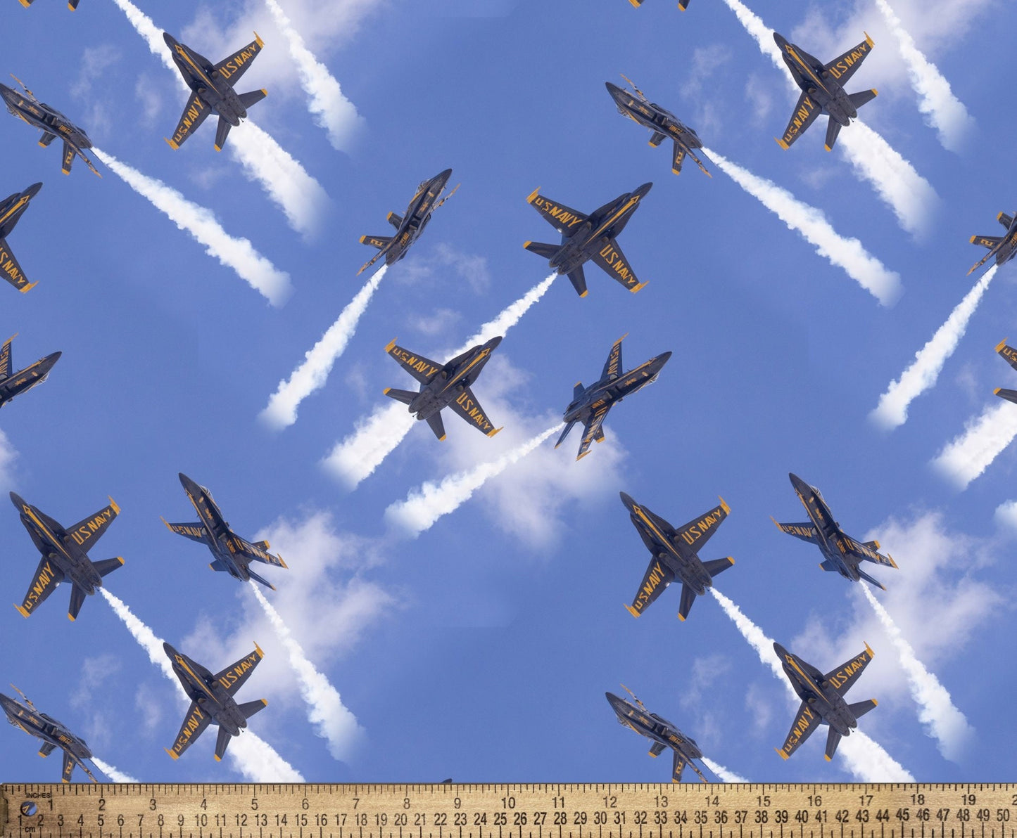 Blue Angel All All Over Airplane Fabric - 100% Cotton - Sky - Plane - Flight - Boy - Clouds - DX4910 3C 1