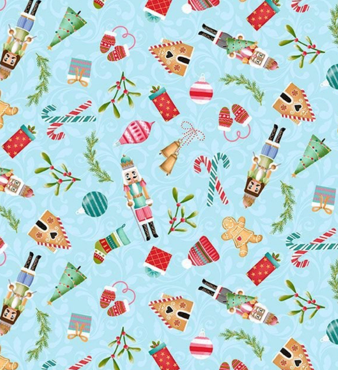 Gingerbread Dreams Nutcrackers Fabric-  - 100% Cotton - Continuous Cuts Timeless Treasures- GAIL CD2943