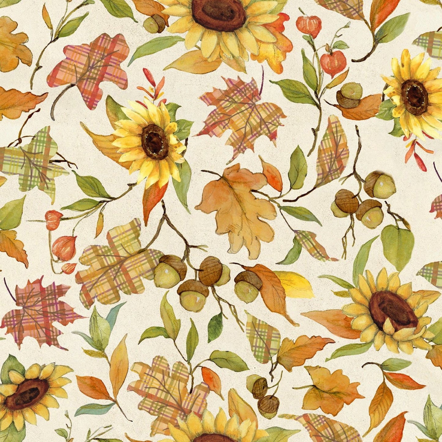 Fall Harvest Plaid Cotton Fabric  100% Cotton - Springs Creative Autumn
