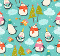 Merry Penguins Winter Delight Penguins 100% Cotton Fabric